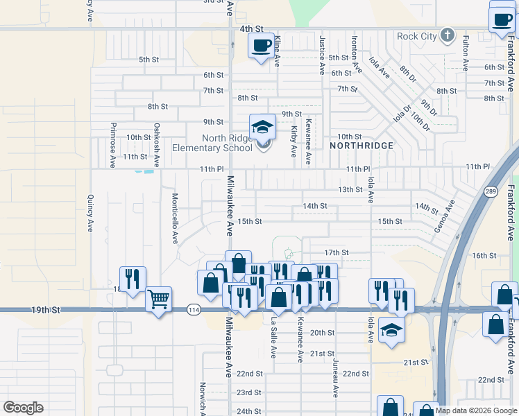 map of restaurants, bars, coffee shops, grocery stores, and more near 6326 14th Street in Lubbock