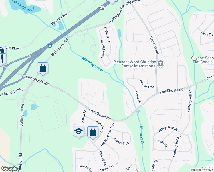 map of restaurants, bars, coffee shops, grocery stores, and more near 3372 Dacite Court in Atlanta
