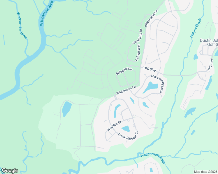 map of restaurants, bars, coffee shops, grocery stores, and more near 257 Splendor Circle in Murrells Inlet