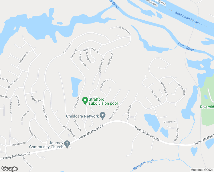 map of restaurants, bars, coffee shops, grocery stores, and more near 4457 Andover Dr in Evans