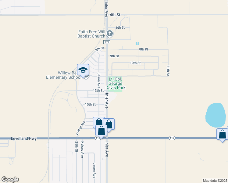map of restaurants, bars, coffee shops, grocery stores, and more near 8600 15th Street in Lubbock