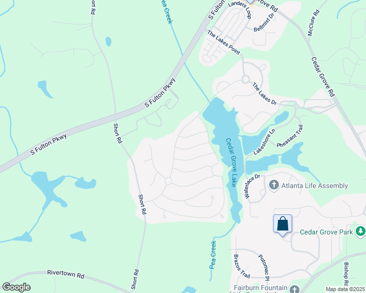 map of restaurants, bars, coffee shops, grocery stores, and more near 8007 Applemist Drive in Fairburn