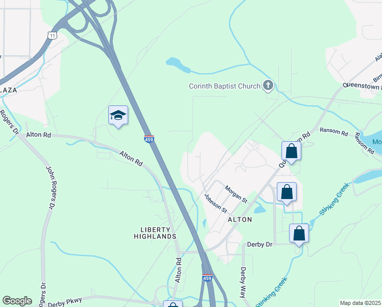 map of restaurants, bars, coffee shops, grocery stores, and more near 2641 Clayton Street in Irondale