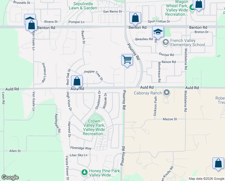 map of restaurants, bars, coffee shops, grocery stores, and more near 31874 Cloverhill Way in Murrieta