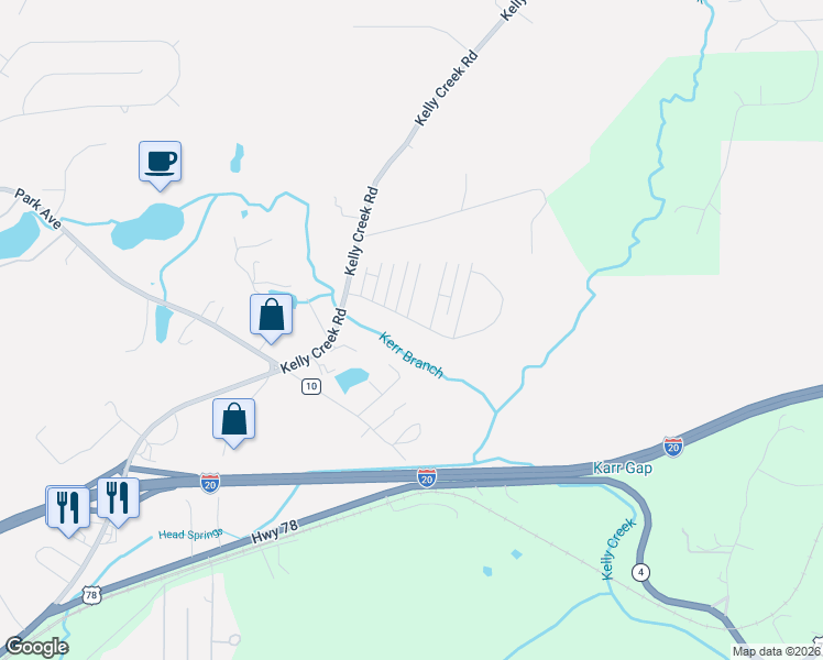map of restaurants, bars, coffee shops, grocery stores, and more near 1032 Kelly Creek Way in Moody