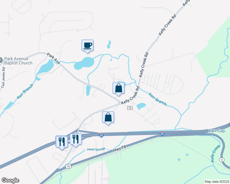 map of restaurants, bars, coffee shops, grocery stores, and more near 2919 Lakeside Drive in Moody