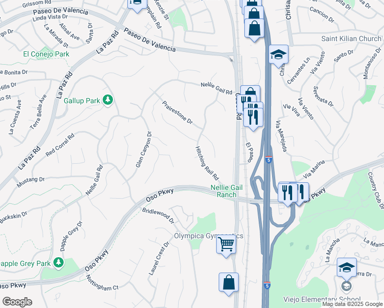 map of restaurants, bars, coffee shops, grocery stores, and more near 25911 Rich Springs Circle in Laguna Hills
