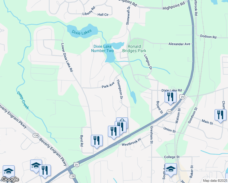 map of restaurants, bars, coffee shops, grocery stores, and more near 6311 Thompson Drive in Union City