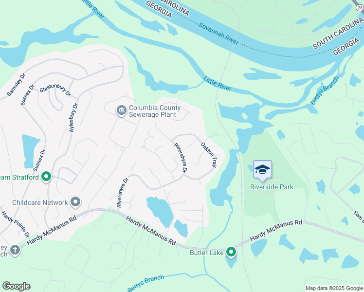 map of restaurants, bars, coffee shops, grocery stores, and more near 1198 Newport Trail in Evans