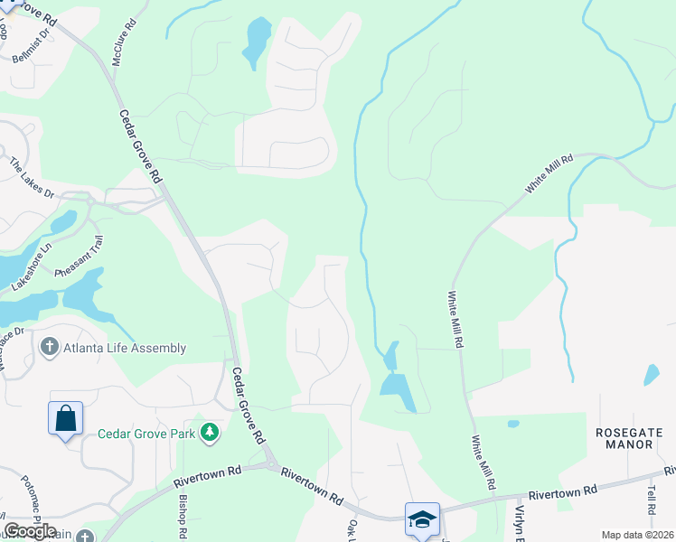 map of restaurants, bars, coffee shops, grocery stores, and more near 6426 Saint Mark Way in Fairburn