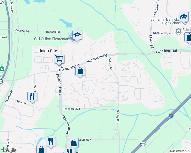 map of restaurants, bars, coffee shops, grocery stores, and more near 8160 Oakley Circle in Union City