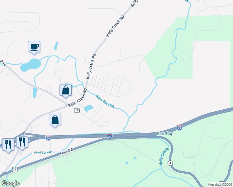 map of restaurants, bars, coffee shops, grocery stores, and more near 6005 Kelly Creek Circle in Moody