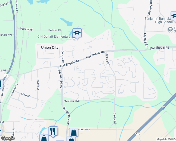 map of restaurants, bars, coffee shops, grocery stores, and more near 8280 Oakley Circle in Union City