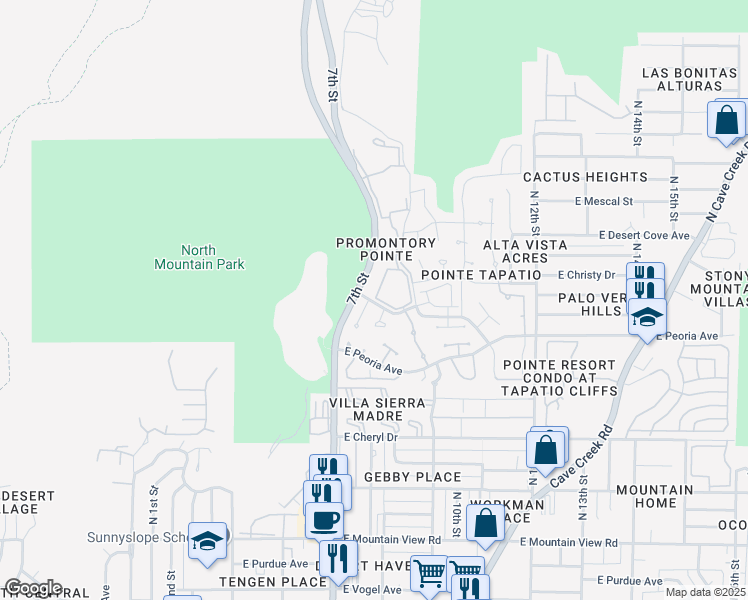 map of restaurants, bars, coffee shops, grocery stores, and more near 124 North 9th Street in Phoenix