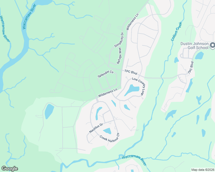 map of restaurants, bars, coffee shops, grocery stores, and more near 511 Chanted Drive in Murrells Inlet