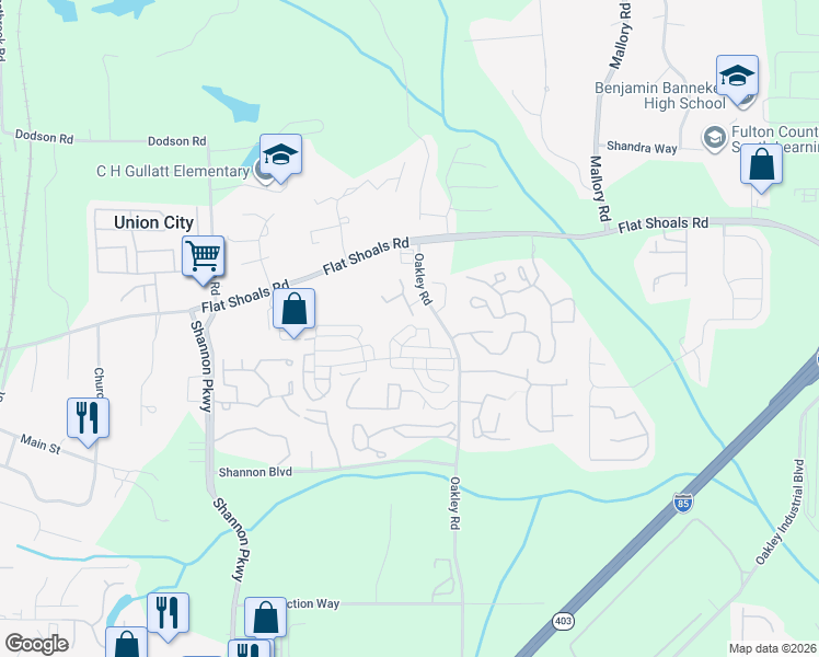 map of restaurants, bars, coffee shops, grocery stores, and more near 7200 Oakley Court in Union City