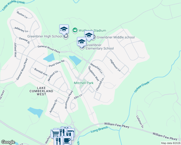 map of restaurants, bars, coffee shops, grocery stores, and more near 900 Mitchell Lane in Evans