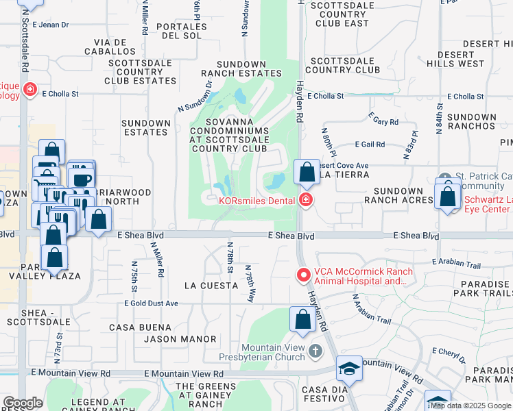 map of restaurants, bars, coffee shops, grocery stores, and more near 10772 North 78th Street in Scottsdale