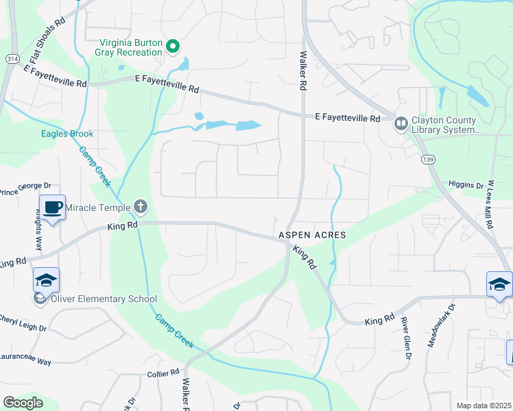 map of restaurants, bars, coffee shops, grocery stores, and more near 1286 Pixley Drive in Riverdale