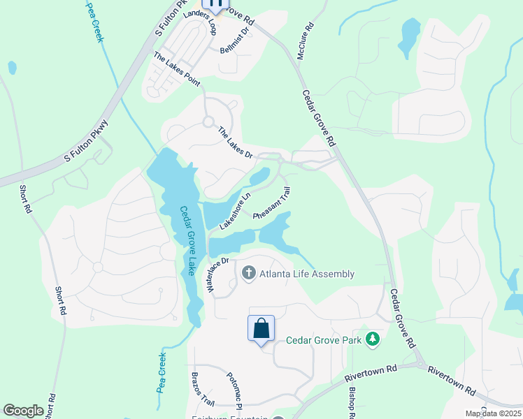 map of restaurants, bars, coffee shops, grocery stores, and more near 6445 Pheasant Trail in Fairburn