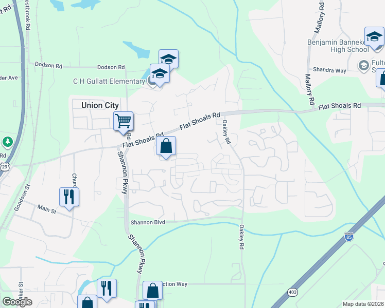 map of restaurants, bars, coffee shops, grocery stores, and more near 8160 Oakley Circle in Union City