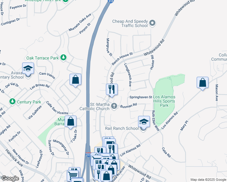 map of restaurants, bars, coffee shops, grocery stores, and more near 36881 Doreen Drive in Murrieta