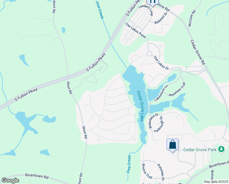 map of restaurants, bars, coffee shops, grocery stores, and more near 7994 Larksview Drive in Fairburn