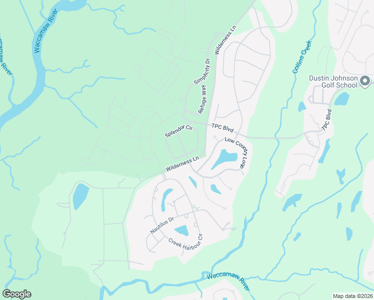 map of restaurants, bars, coffee shops, grocery stores, and more near 511 Chanted Drive in Murrells Inlet