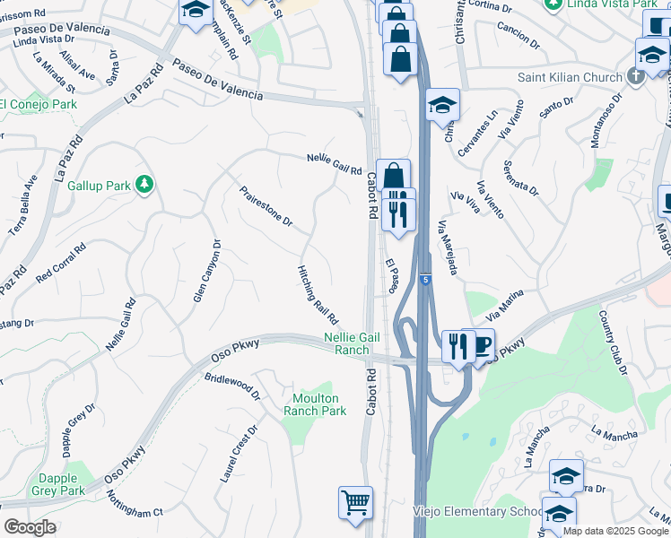 map of restaurants, bars, coffee shops, grocery stores, and more near 26111 Spur Branch Lane in Laguna Hills