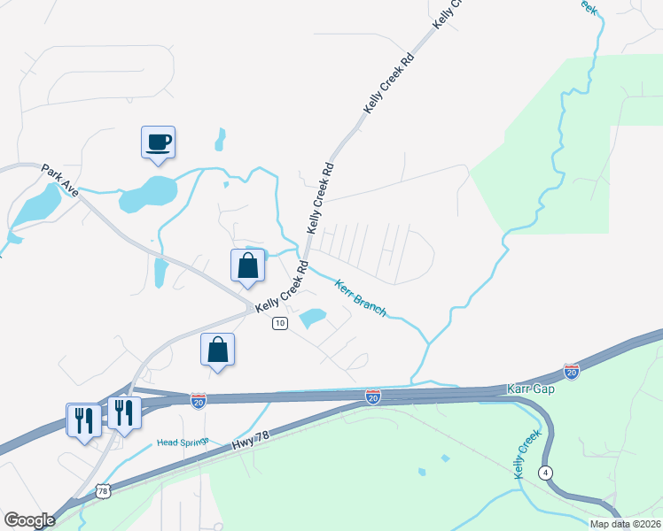 map of restaurants, bars, coffee shops, grocery stores, and more near 1014 Kelly Creek Way in Moody