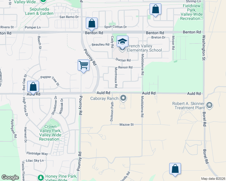 map of restaurants, bars, coffee shops, grocery stores, and more near 32299 Perigord Road in Winchester