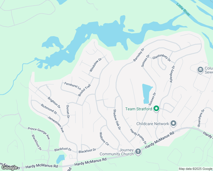 map of restaurants, bars, coffee shops, grocery stores, and more near 4431 Sapelo Drive in Evans