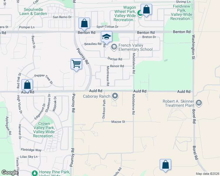 map of restaurants, bars, coffee shops, grocery stores, and more near 32299 Perigord Road in Winchester