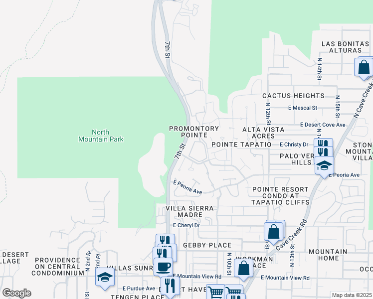 map of restaurants, bars, coffee shops, grocery stores, and more near 124 North 9th Street in Phoenix