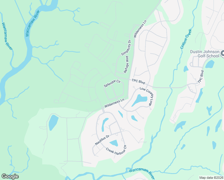 map of restaurants, bars, coffee shops, grocery stores, and more near 312 Splendor Circle in Murrells Inlet