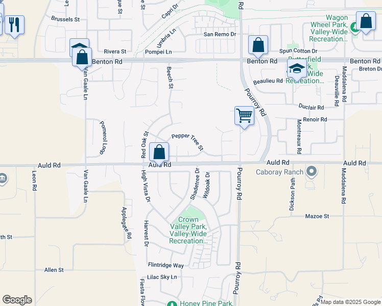 map of restaurants, bars, coffee shops, grocery stores, and more near 31768 Bottle Brush Street in Winchester