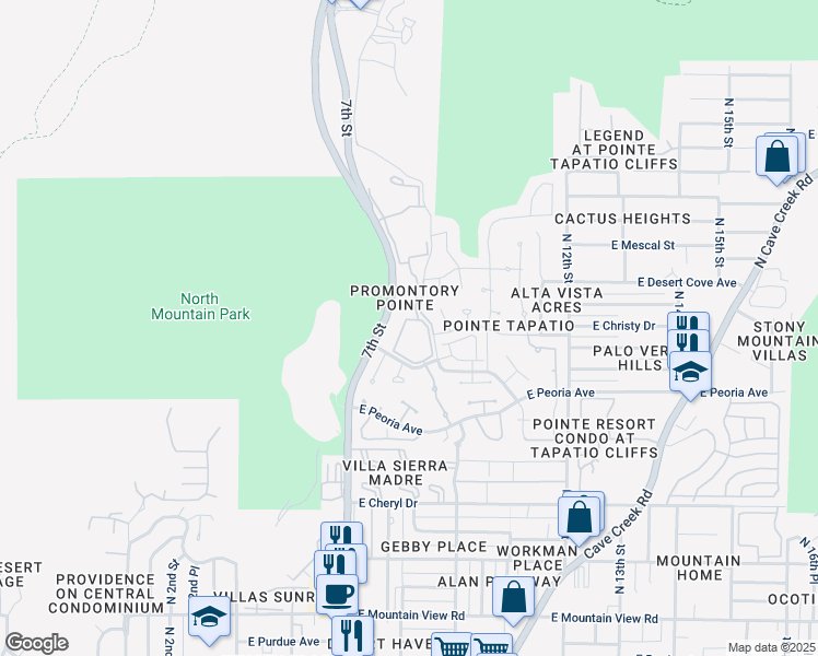 map of restaurants, bars, coffee shops, grocery stores, and more near 888 East Clinton Street in Phoenix