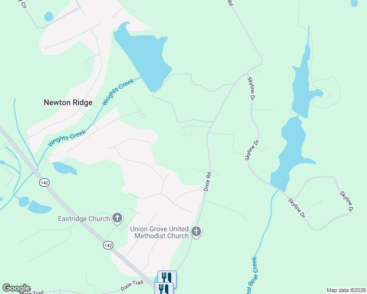 map of restaurants, bars, coffee shops, grocery stores, and more near 460 Dixie Road in Covington