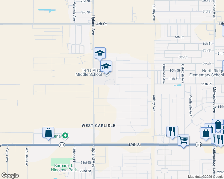 map of restaurants, bars, coffee shops, grocery stores, and more near 7250-7298 12th Street in Lubbock