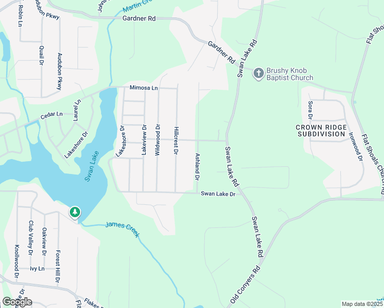 map of restaurants, bars, coffee shops, grocery stores, and more near 134 Ashland Drive in Stockbridge