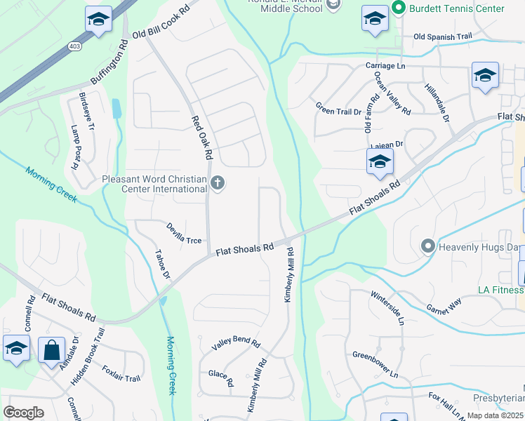 map of restaurants, bars, coffee shops, grocery stores, and more near 6245 Beaver Creek Trail in College Park