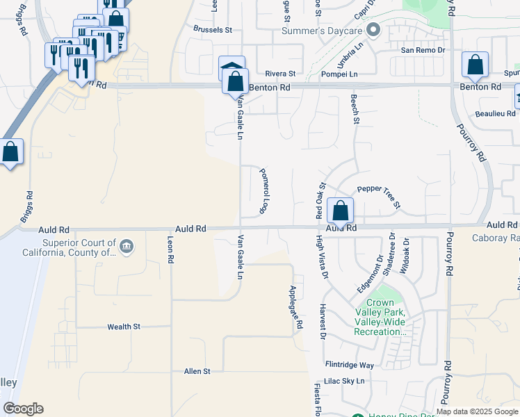 map of restaurants, bars, coffee shops, grocery stores, and more near 36929 Pomerol Loop in Winchester