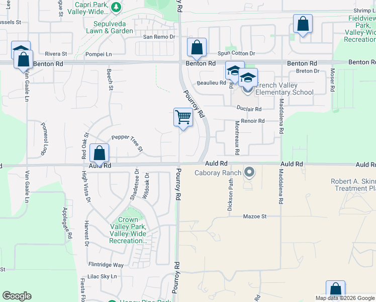map of restaurants, bars, coffee shops, grocery stores, and more near 36951 Pebley Court in Winchester