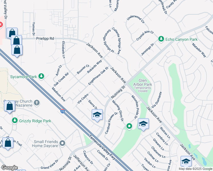 map of restaurants, bars, coffee shops, grocery stores, and more near 23682 Spring Oak Place in Murrieta