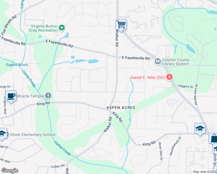 map of restaurants, bars, coffee shops, grocery stores, and more near 6264 Bigelow Drive in Riverdale