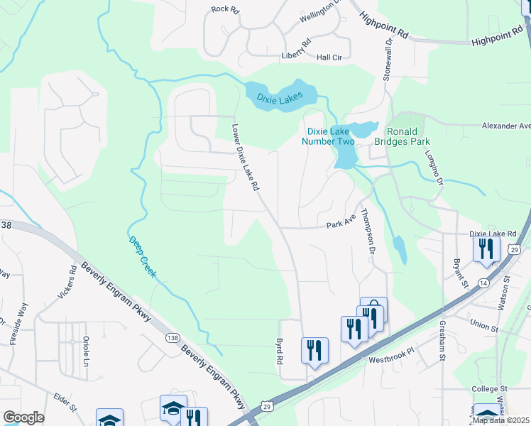 map of restaurants, bars, coffee shops, grocery stores, and more near 6244 Lower Dixie Lake Road in Union City