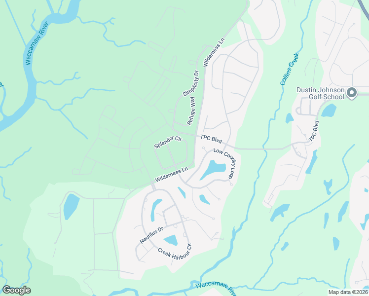 map of restaurants, bars, coffee shops, grocery stores, and more near 125 Splendor Circle in Murrells Inlet