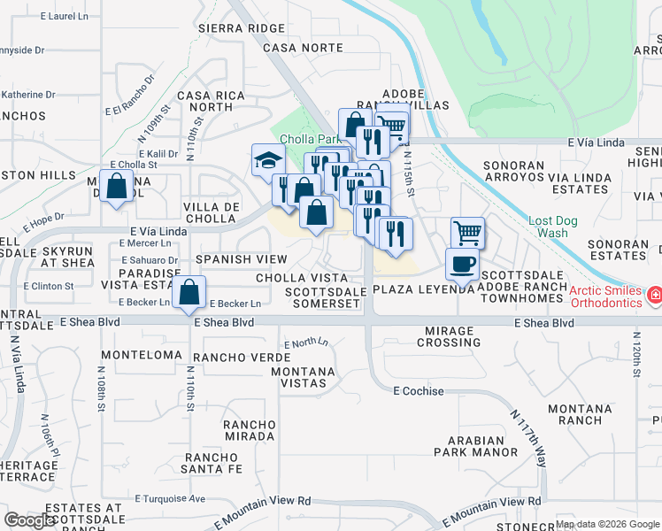 map of restaurants, bars, coffee shops, grocery stores, and more near 9 North Apartment in Scottsdale