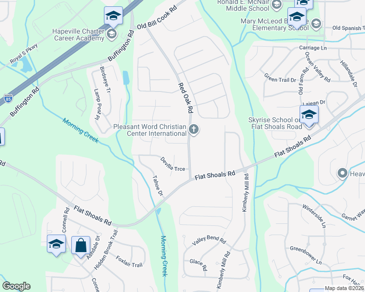 map of restaurants, bars, coffee shops, grocery stores, and more near 710 Marcus Nyah Court in College Park