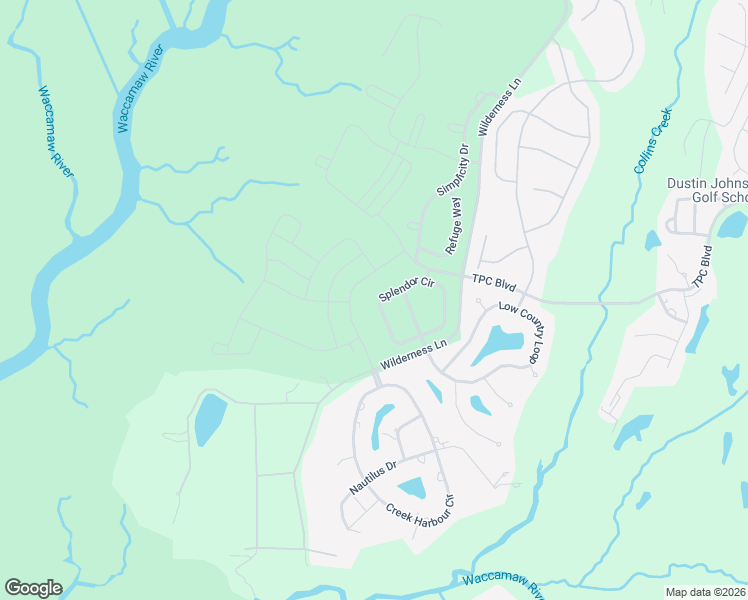 map of restaurants, bars, coffee shops, grocery stores, and more near 277 Splendor Circle in Murrells Inlet